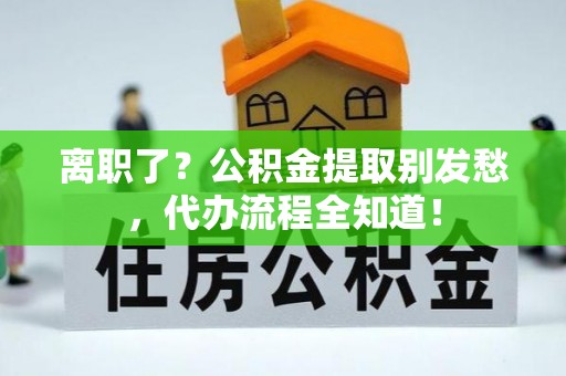 禄劝离职了？公积金提取别发愁，代办流程全知道！